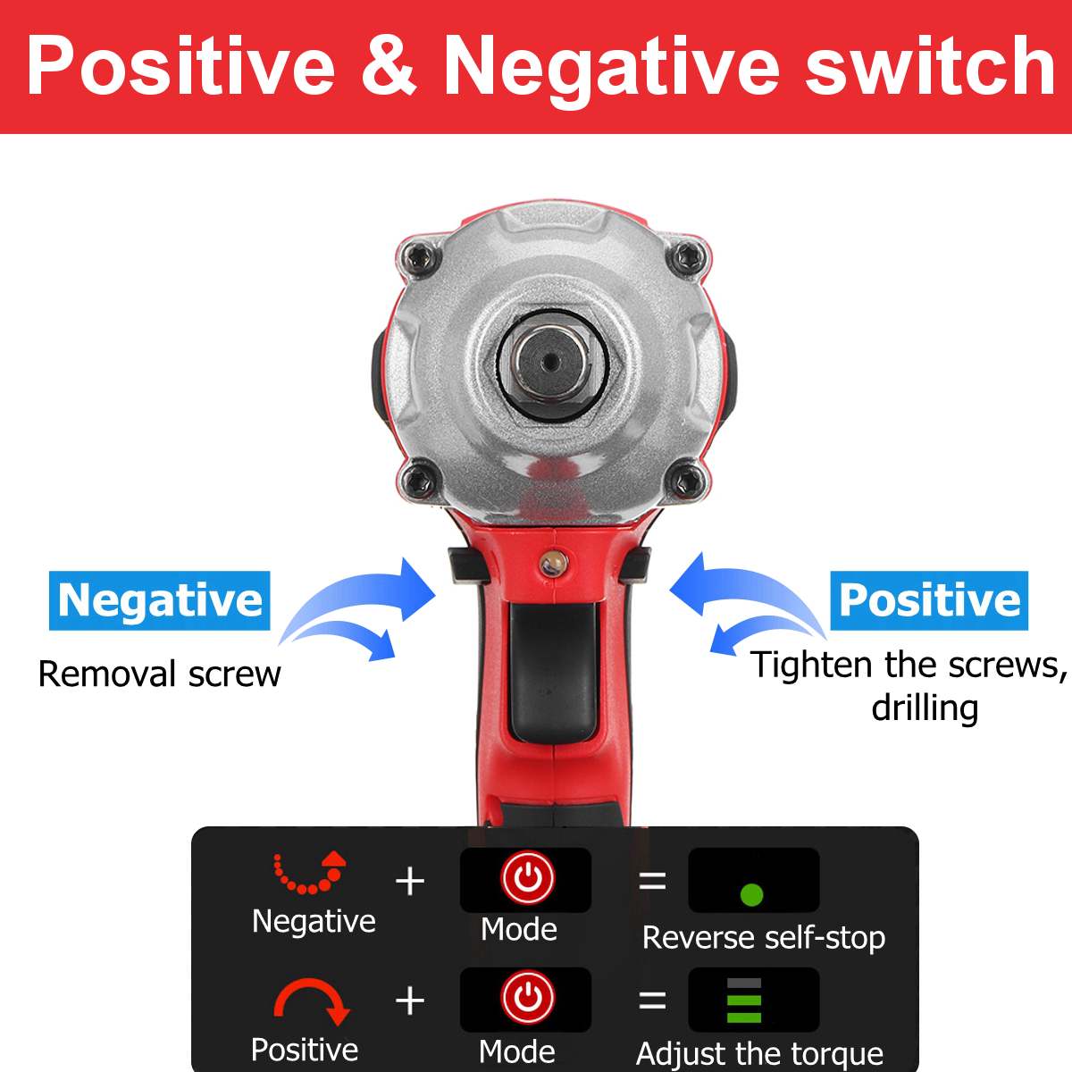 18V 520Nm Electric Cordless Brushless Impact Drill Wrench Hammer Drill Screwdriver DIY Power Tool Rechargable For Makita Battery
