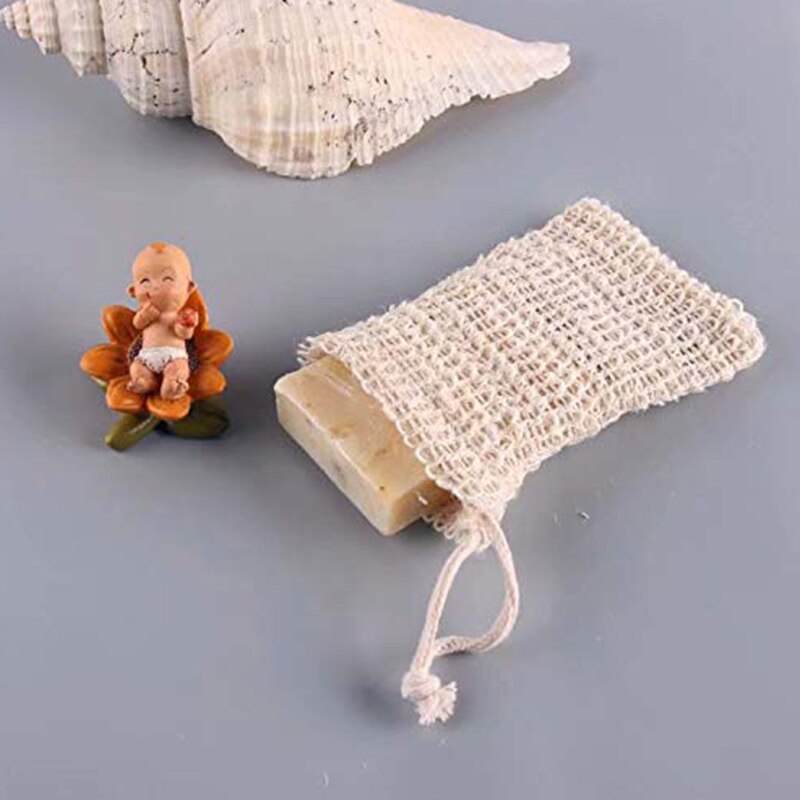 5 stuks x zeepzak, zeepzakken van katoen en linnen, biologisch zeepzakje, zeepzak, schuim en zeepzeep