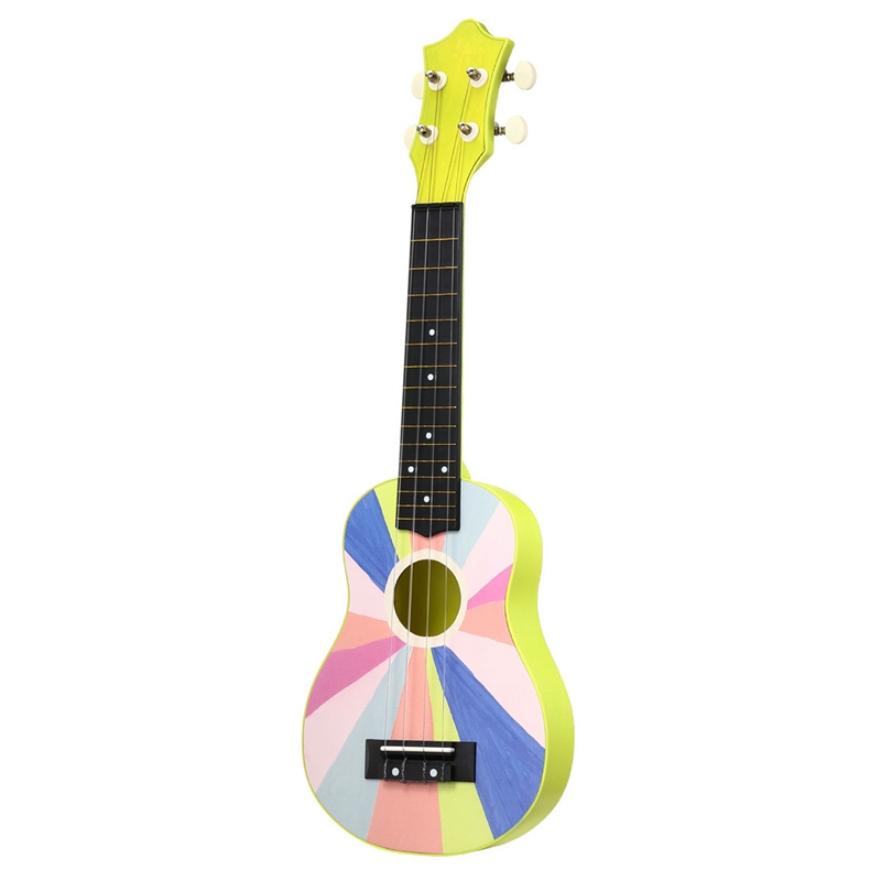 Ukelele de cuatro cuerdas para niños y estudiantes, ukelele de 21 pulgadas para principiantes, Hawaiano, el mejor: Amarillo claro