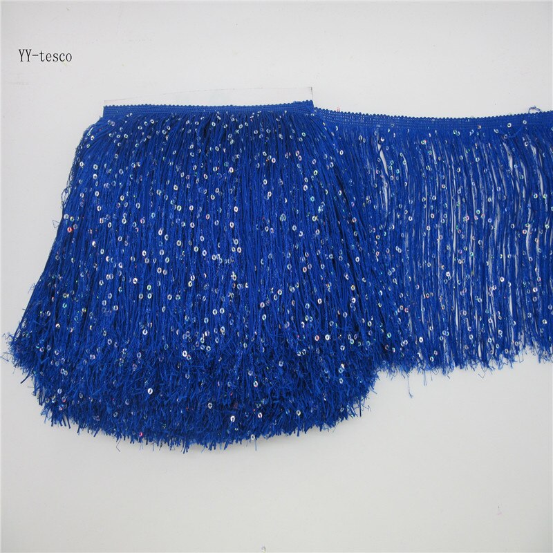YY-tesco 10 Meters 20cm Wide Lace Fringe Trim Tassel Fringe Trimming For DIY Latin Dress Stage Clothes Accessories Lace Ribbon