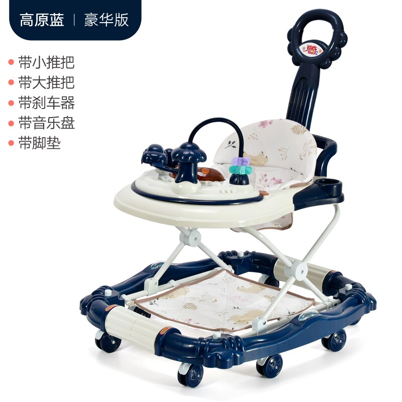 Multi-fonction bébé enfant en bas âge pousser anti-retournement walker 6-7-9-12 mois bébé jouets: deep blue3