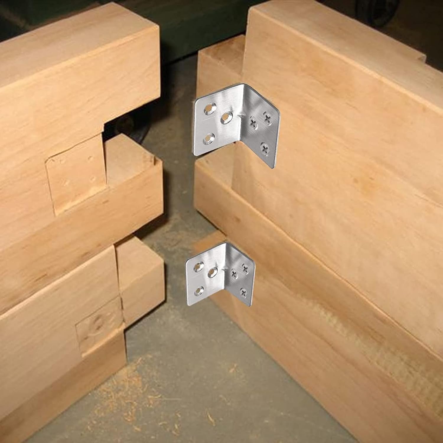 Eckverbinder aus edelstahl, 90- grad-gelenk, rechtwinklige l-winkel, zur befestigung von eckwinkeln ein holzmöbeln, schränken und regalen