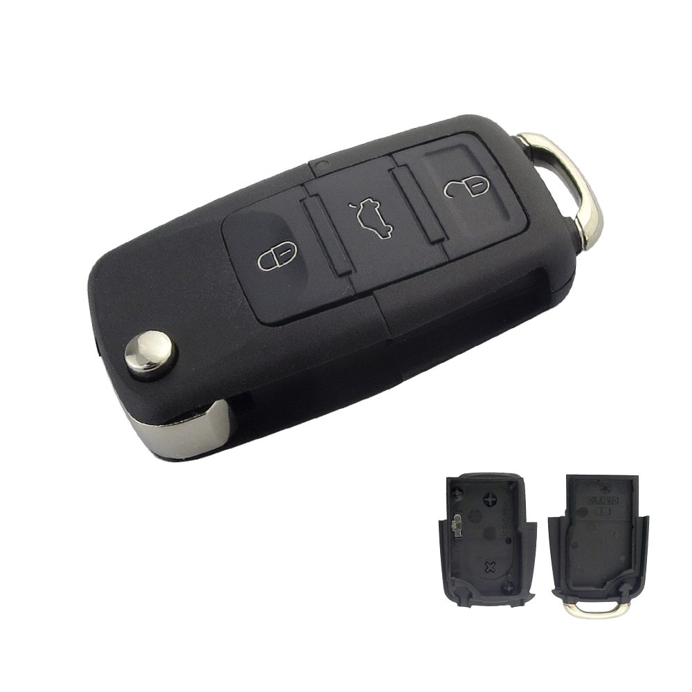 Okeytech 2 3 painiketta taitettava läppäavaimen kuori auton avaimen vaihto vw golf 4 5 passat  b5 b6 polo touran istuimelle skoda key