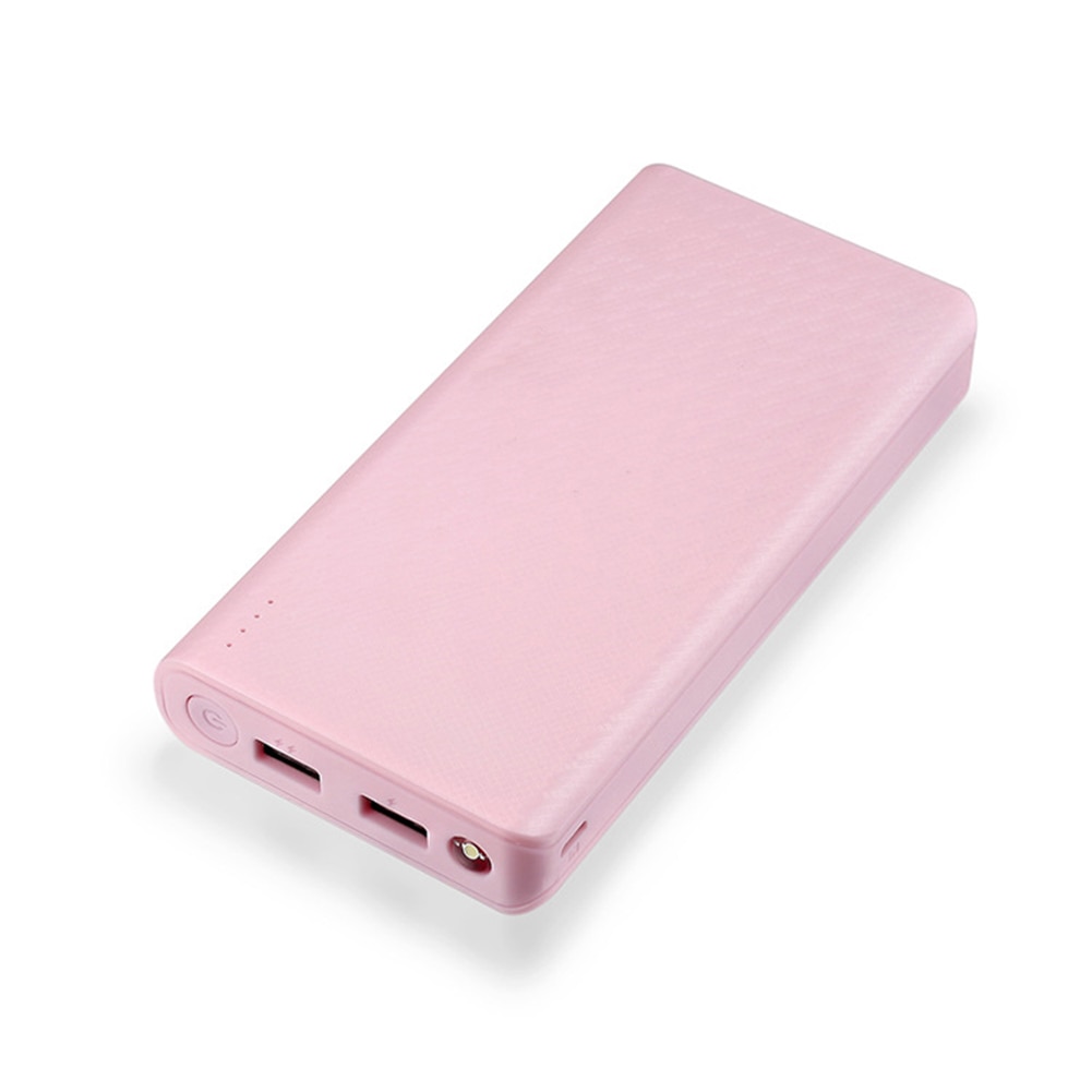 Power Bank Case Universal Empty DIY Dual USB 18650 Battery Enclosure Mobile Power Bank Case Power Bank Case: Pink