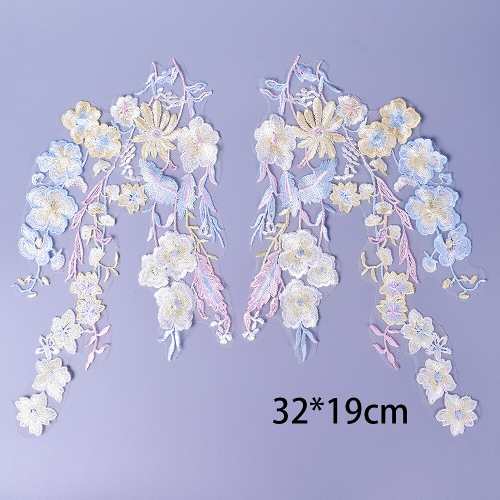 1 par 3d blomster patch applikationer broderier diy high-end brugerdefinerede bryllup evning tilbehør blonder stof scrapbooking