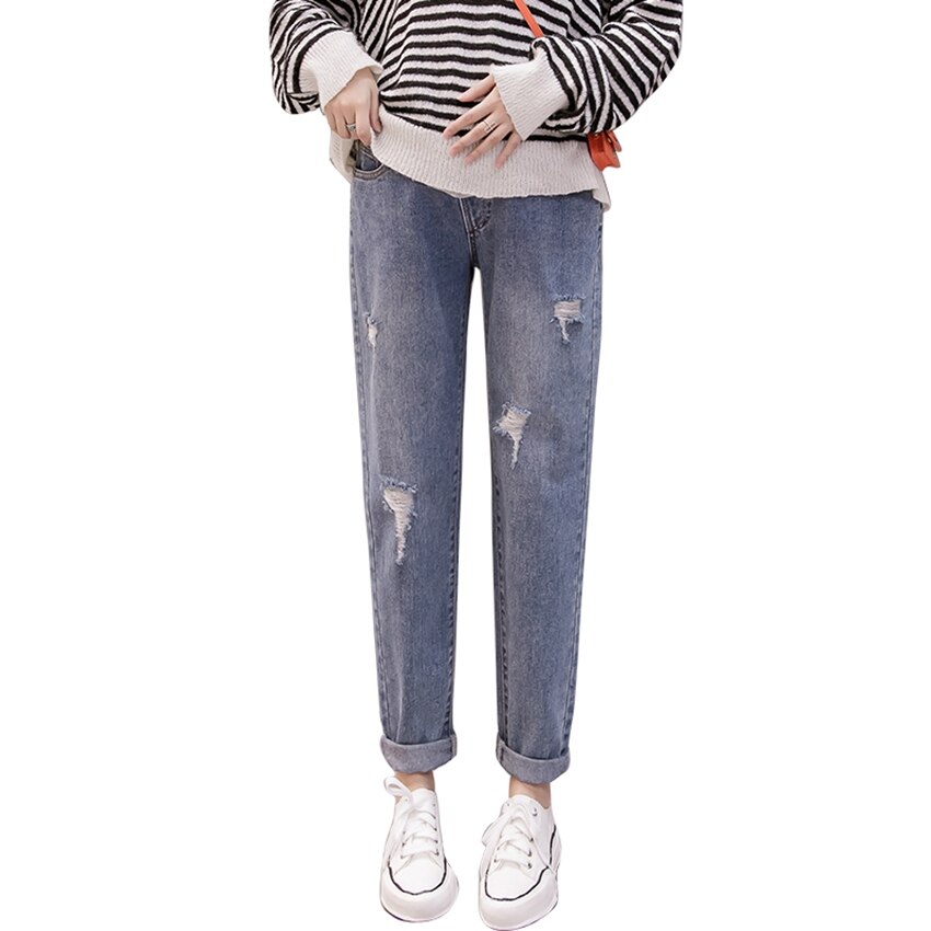 Maternity Wear Spring Jeans Pregnant Woman Daddy Fashionable Maternity Pants Jeans Jeans: M