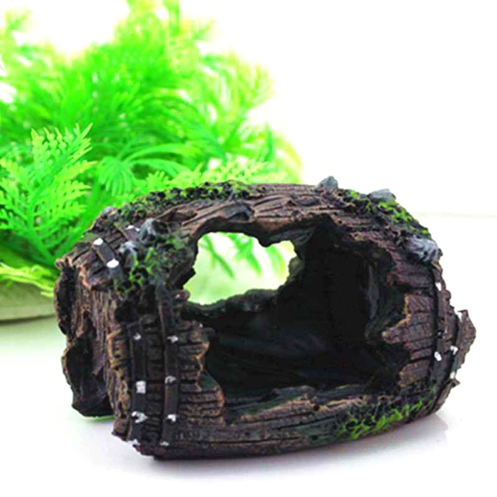 1 stücke Aquarium Dekoration Harz Hohl Stamm Simulation Baum Protokoll Künstliche Holz Höhle Landschaft Aquarium Liefert Zubehör: C