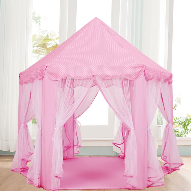 Pieghevole Tenda dei bambini Wigwam Bambini Portatili Tende Tepee Grande Casa Del Gioco Del Bambino Bambini Fiori Piccola Casa Regalo Di Compleanno Camera decor: GR0046Pink