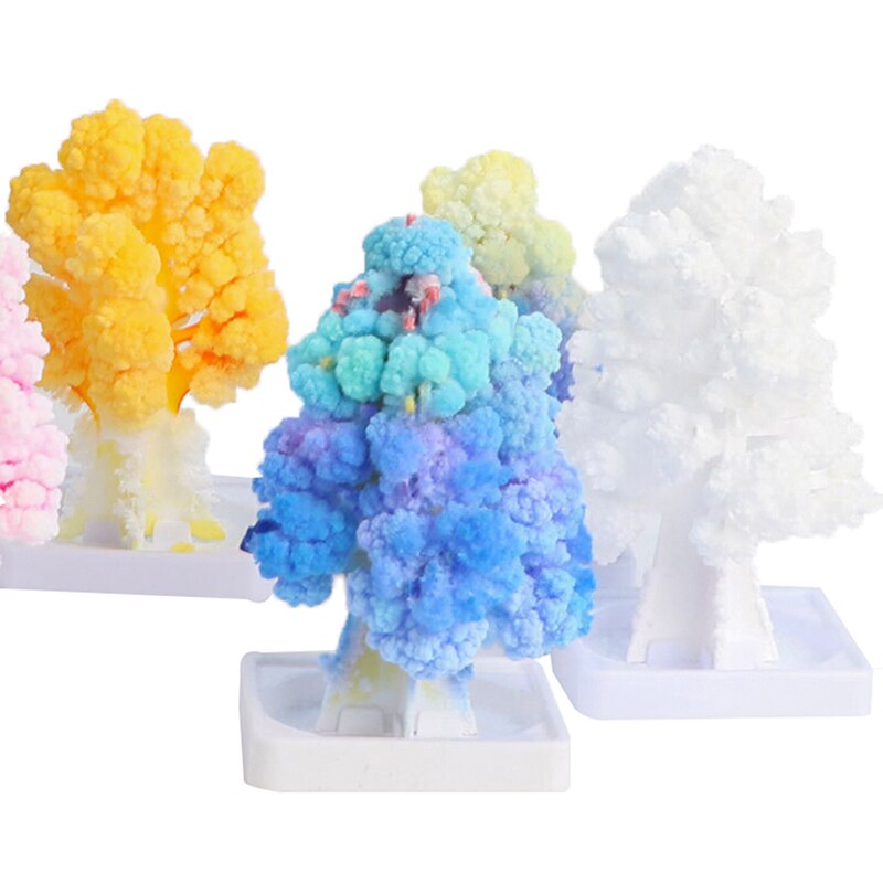 1Pc Mini Visual Magic Artificial Sakura Trees Decorative Growing DIY Paper Tree Novelty Baby Toy Flower Tree Exploring