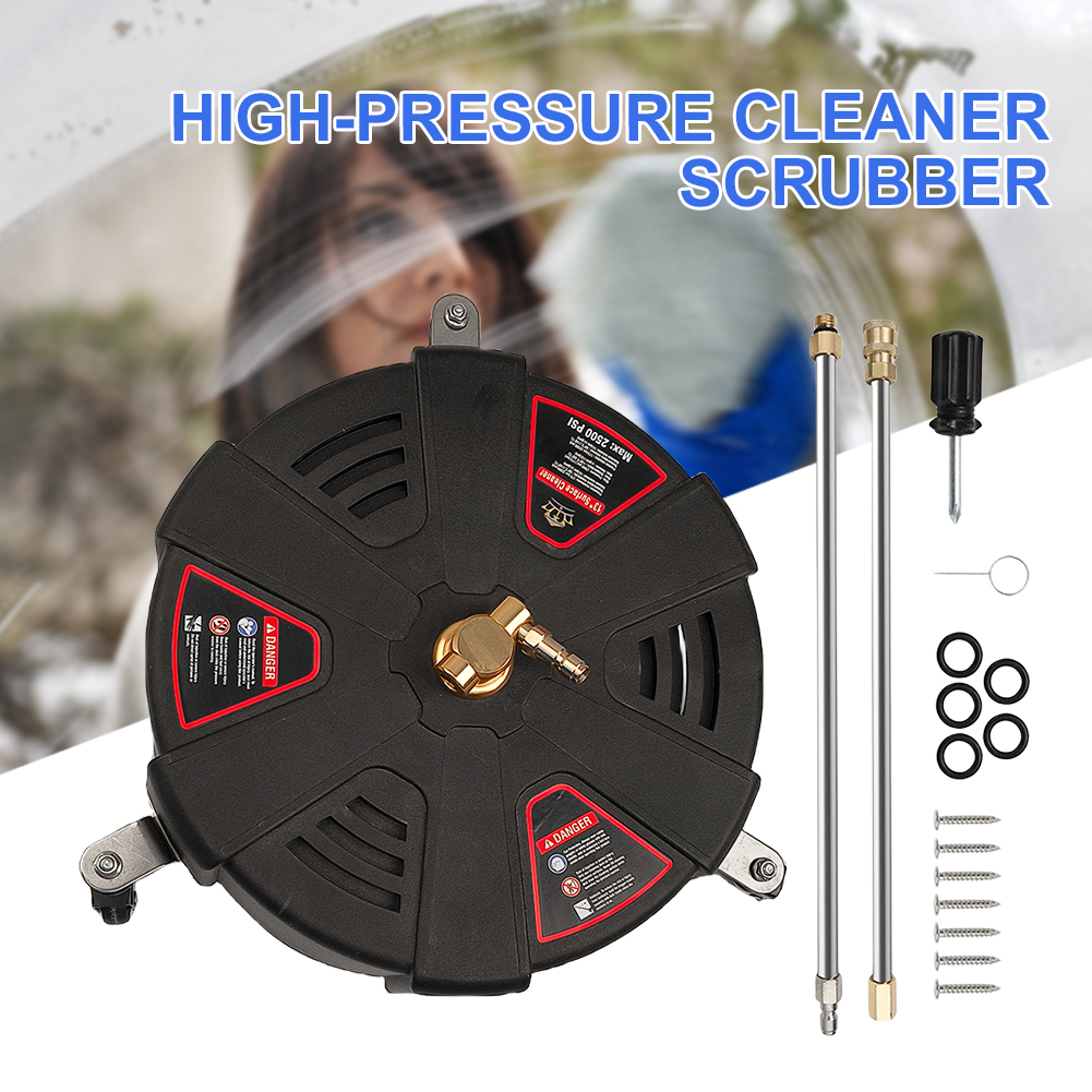 Pressure Washer 1/4 Quick Connector Floor Scrubber with Extension Wand Powerful Pressure Washer Replacement Nozzles with 3 Wheel
