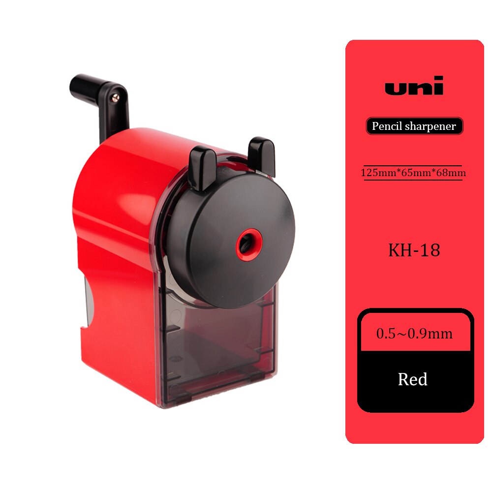 UNI Sacapuntas de lápiz mano manivela KH-20 /18 tamaño medio lápiz ajustable sacapuntas longitud de aleación de sacapuntas de Estudiante: KH-18 red