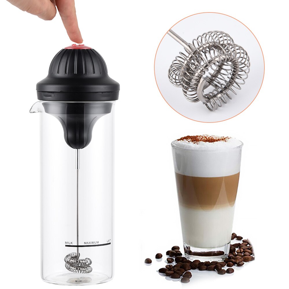 Electric Foamer Powerful Fully Automatic Milk Frother Jug For Or Cold Liquid Coffee Foam Maker With Double Mixing Heads