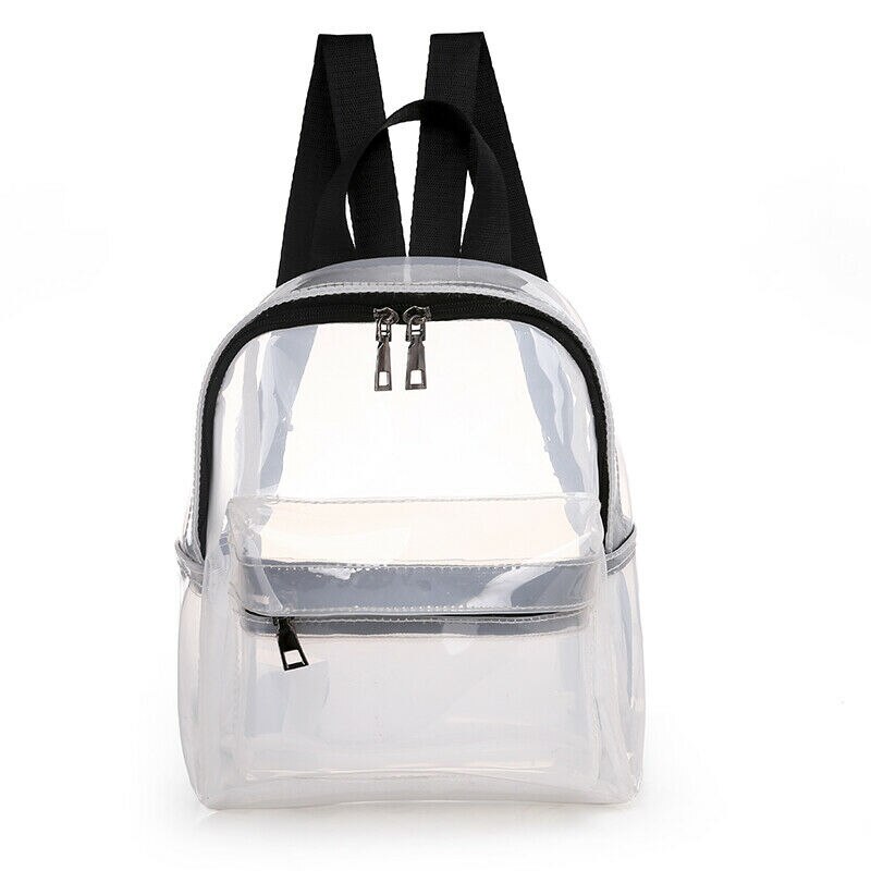 Klar gennemsigtig pvc se gennem mini rygsæk sød skolebog taske au
