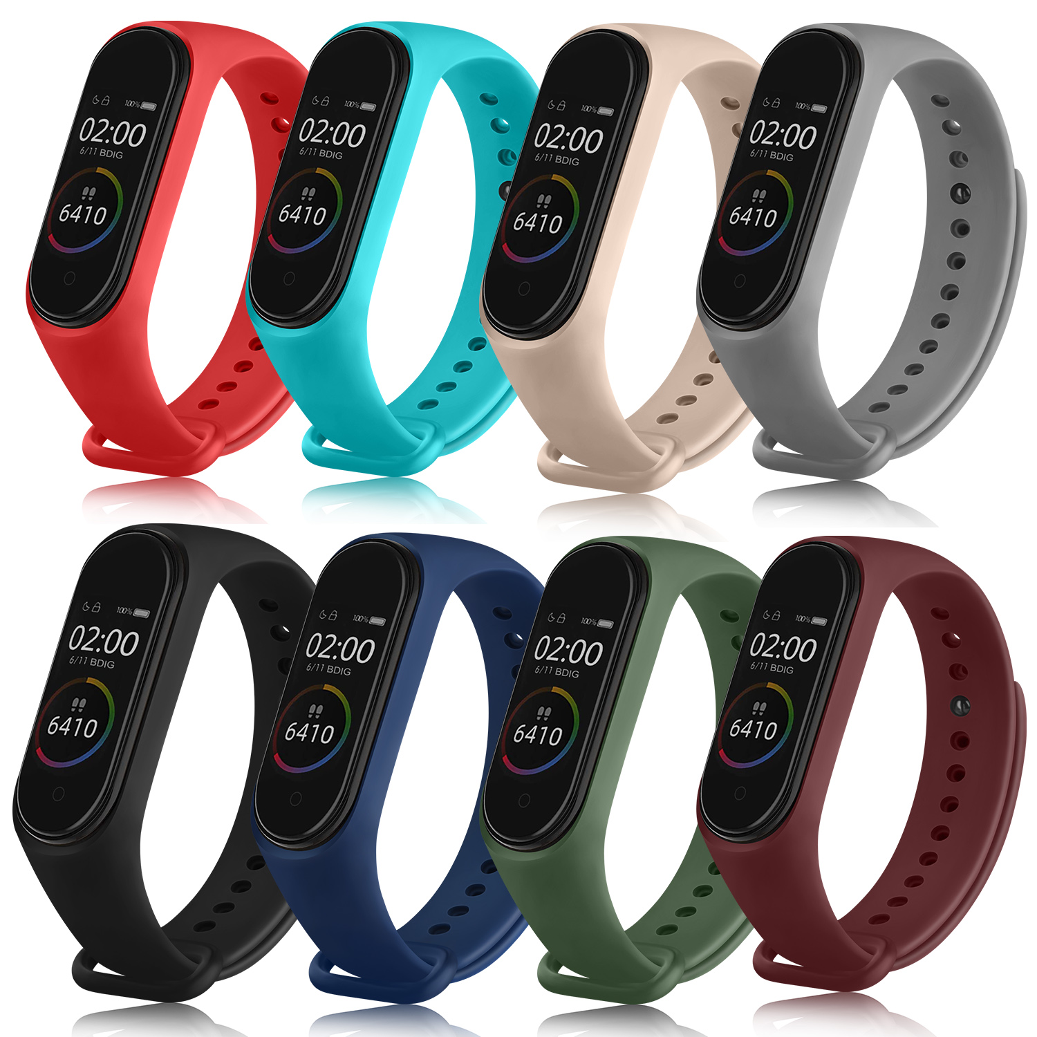 Bracelet de rechange en Silicone pour Xiaomi Mi Band 6 5 4 3, 10 pièces/paquet, accessoires