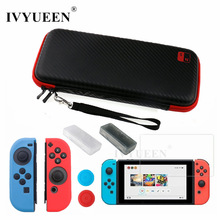 IVYUEEN para la consola Nintendo Switch NS bolsa de almacenaje de transporte protector de pantalla de vidrio templado Shell + funda de silicona para Joy-Con