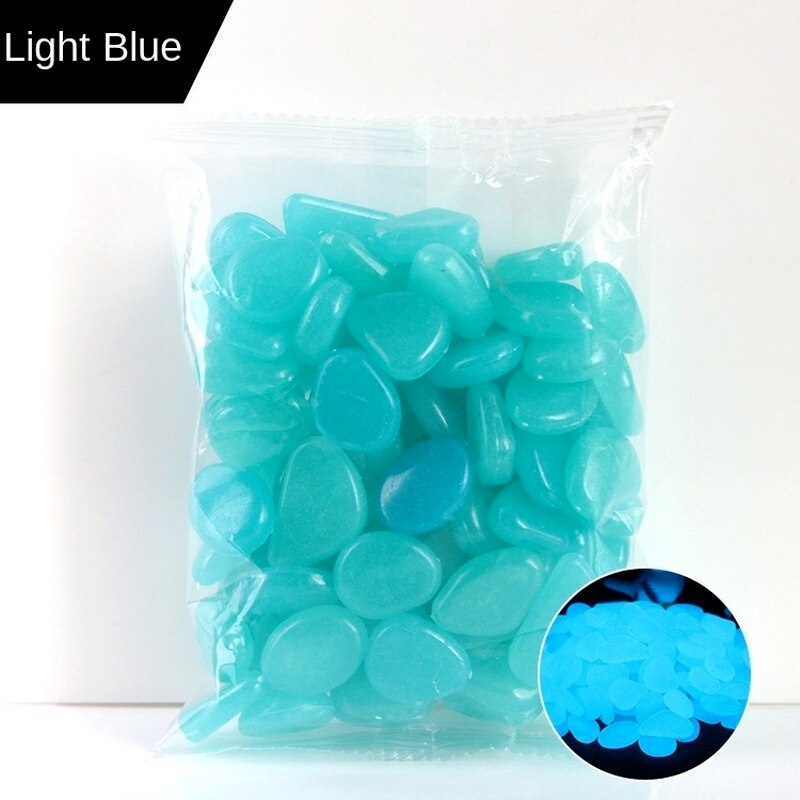 FANLUS 10/pcs Glow in the Dark Pebbles Glow Stones Rocks for Walkways Garden Path Patio Lawn Garden Yard Decor Luminous Stones: Light blue