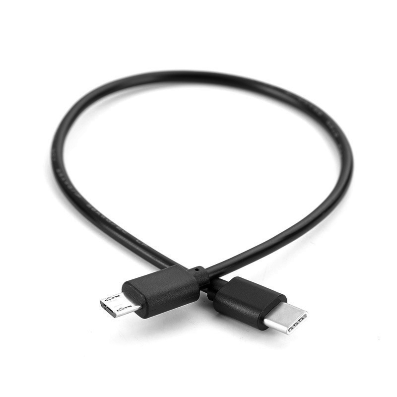 Cabo adaptador de carregamento otg, cabo tipo c (USB-C) de 30cm para micro usb macho