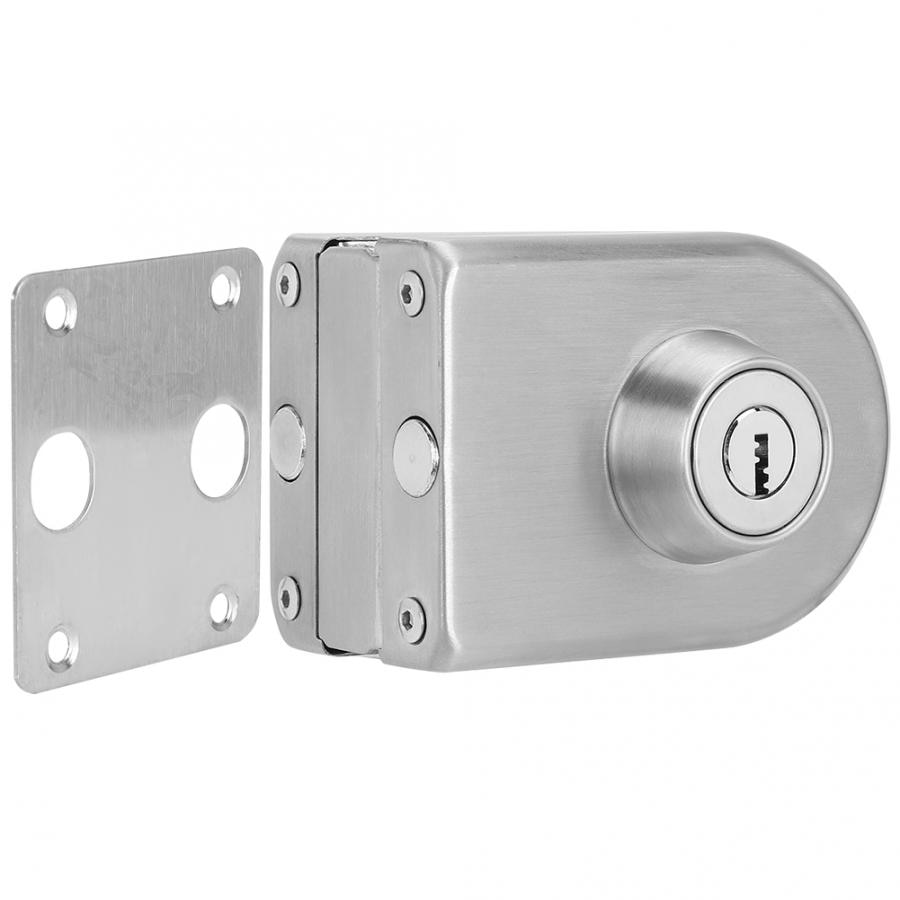 Glass Door Lock Stainless Iron Single Glass Door Lock Latch Semi-Circular Home Office Security Accessory deurklink