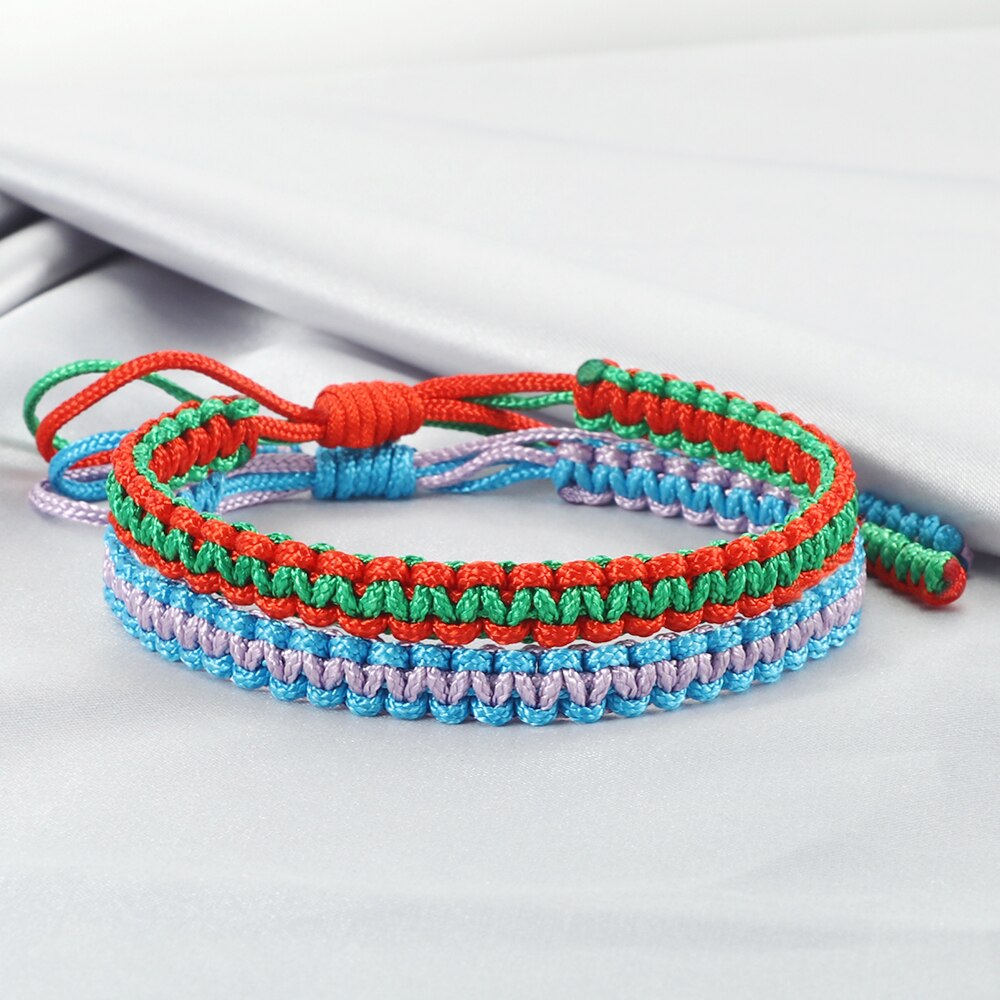 2 Stks/set Vrouwen Geweven Armband Bohemian Katoenen Touw Gevlochten Armbanden Voor Mannen Liefhebbers Beste Vriend Kinderen Geluk Sieraden