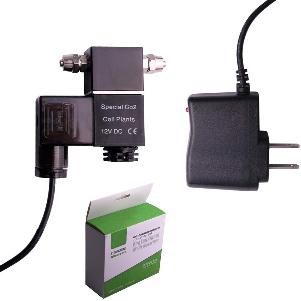 12V CO2 Solenoid Valve WYIN Aquarium CO2 System Regulator Magnetic Valve for Aquarium Fish Tank Water Plants Grass Grow