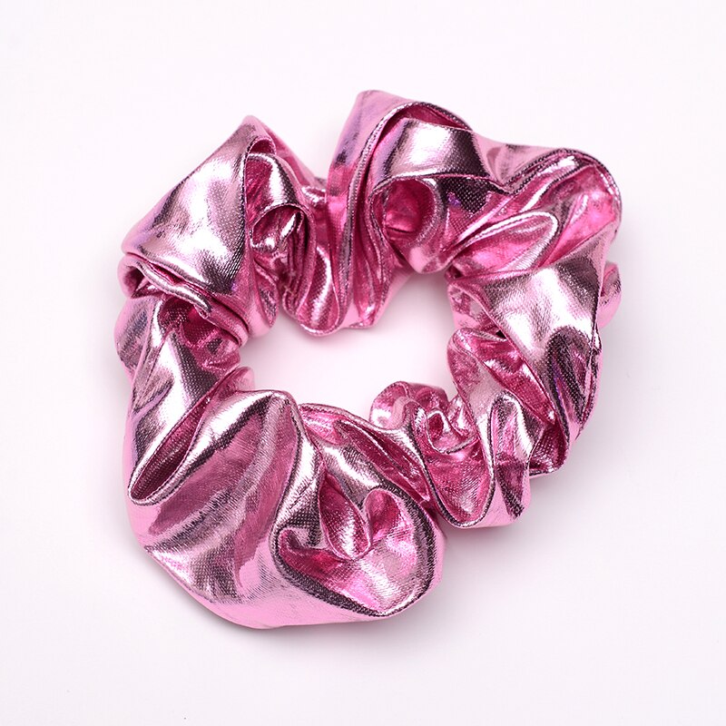 Kvinnor scrunchie hårband guld silver svart färg elastiska hårband för kvinnor hår tillbehör huvudbonader hårhållare: Rosa