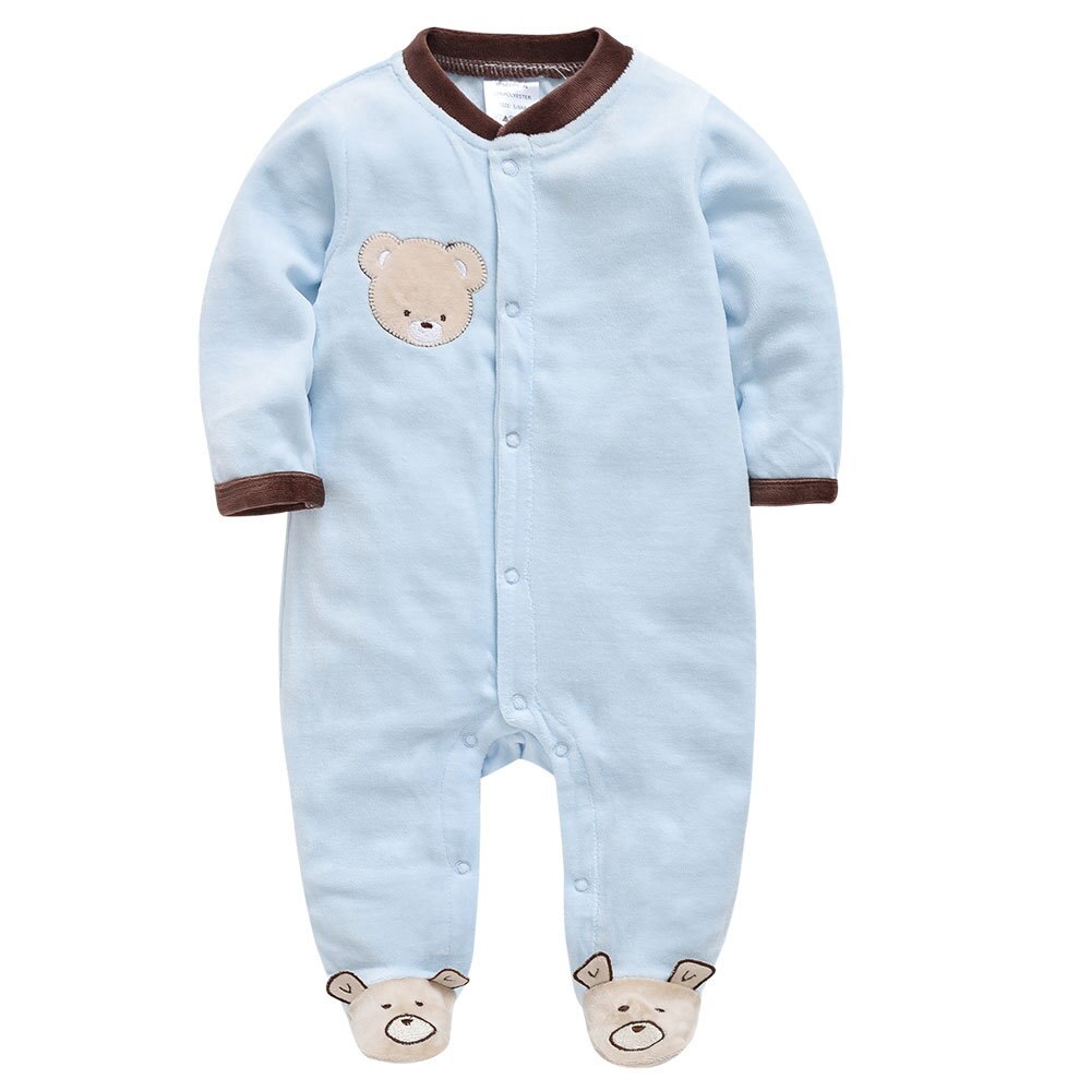 Herbst Karikatur Baby Junge Kleidung Frühling neugeboren Baby Mädchen Overall 0-9m niedlich rein Baumwolle lang Ärmel Kinder Klettern Pyjama: Blau / 6-9M