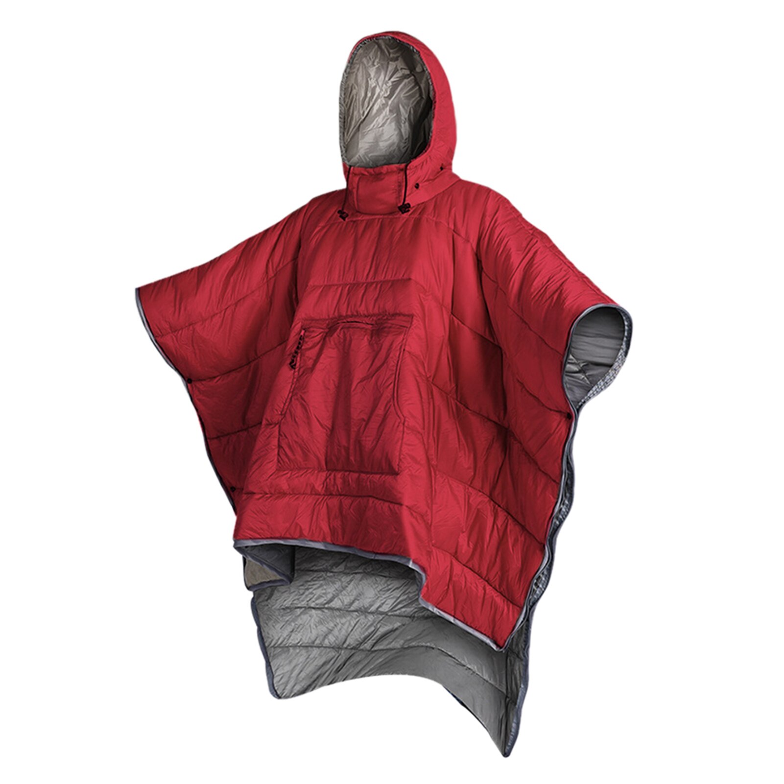 Vandtæt sovepose kappe poncho camping varm sove quilt udendørs camping sove tæppe quilt frakke med hætte: Rød
