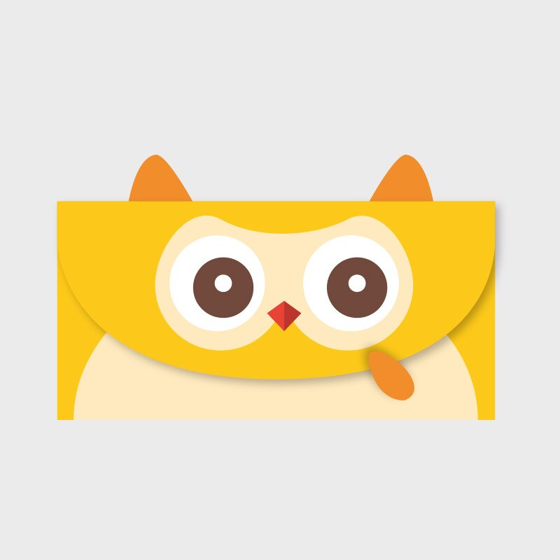 10 Stukken Van Kleurrijke Cartoon Dier Envelop Bericht Dank U Kaart Envelop Baby Verjaardagsfeestje Uitnodiging Envelop: YELLOW