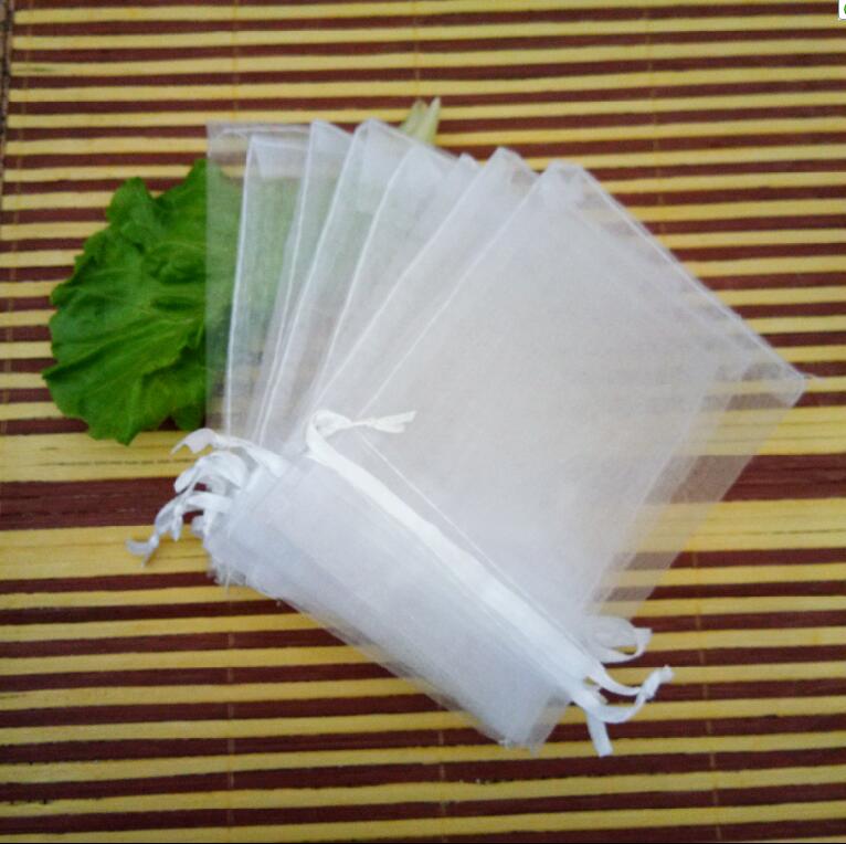 11sizes 200pcs/ 7x9 9x12 10x15cm White Organza Bags Jewelry Packaging Drawstring Bags Apply to Wedding/Birthday/Christmas