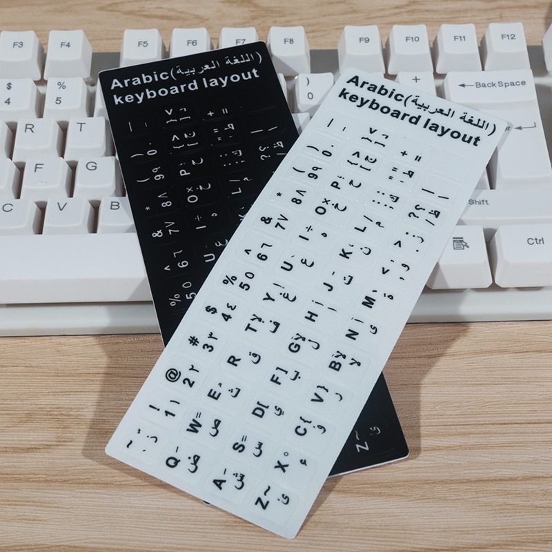 Fffas Zwart Wit Weerstaan Film Plakken Beschermen Arabisch Toetsenbord Sticker Voor Pc Computer Mechanische Toetsenbord Notebook Laptop Ru