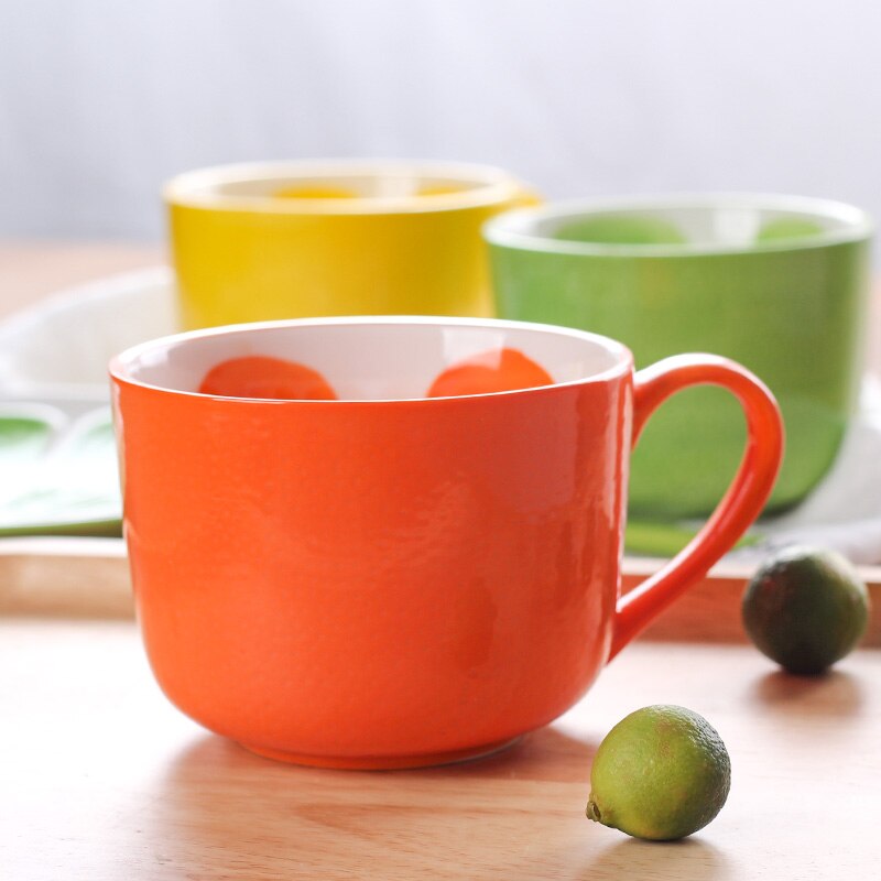 Mok coffee cup tazas de ceramica creativas mokken kopjes en mokken tumbler Met Deksel Keramische Met Lepel leuke fruit canecas