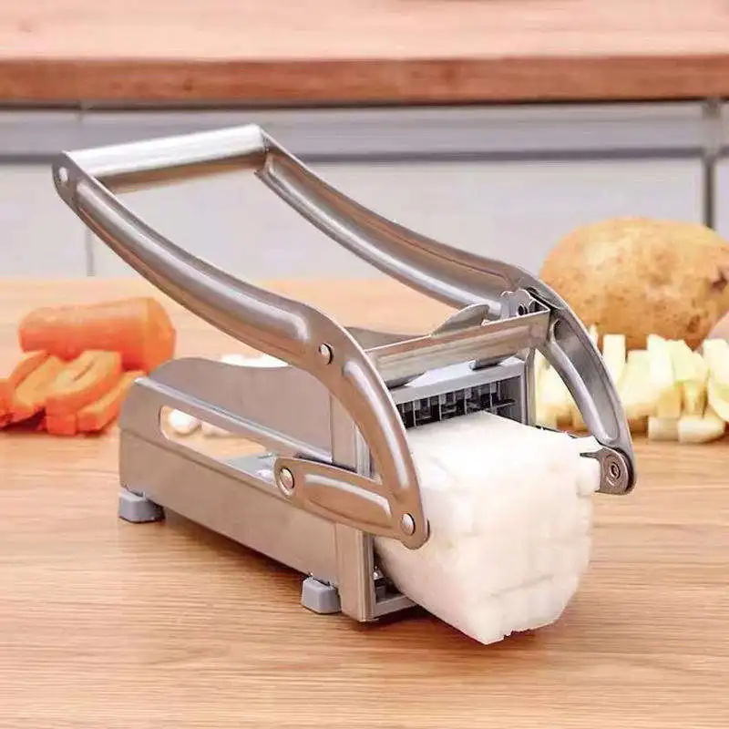 Frietsnijder Multifunctionele Groentefruithakmachine Met 2 Roestvrijstalen Messen Voor Frites Chips Maker Aardappelsnijder: Default Title