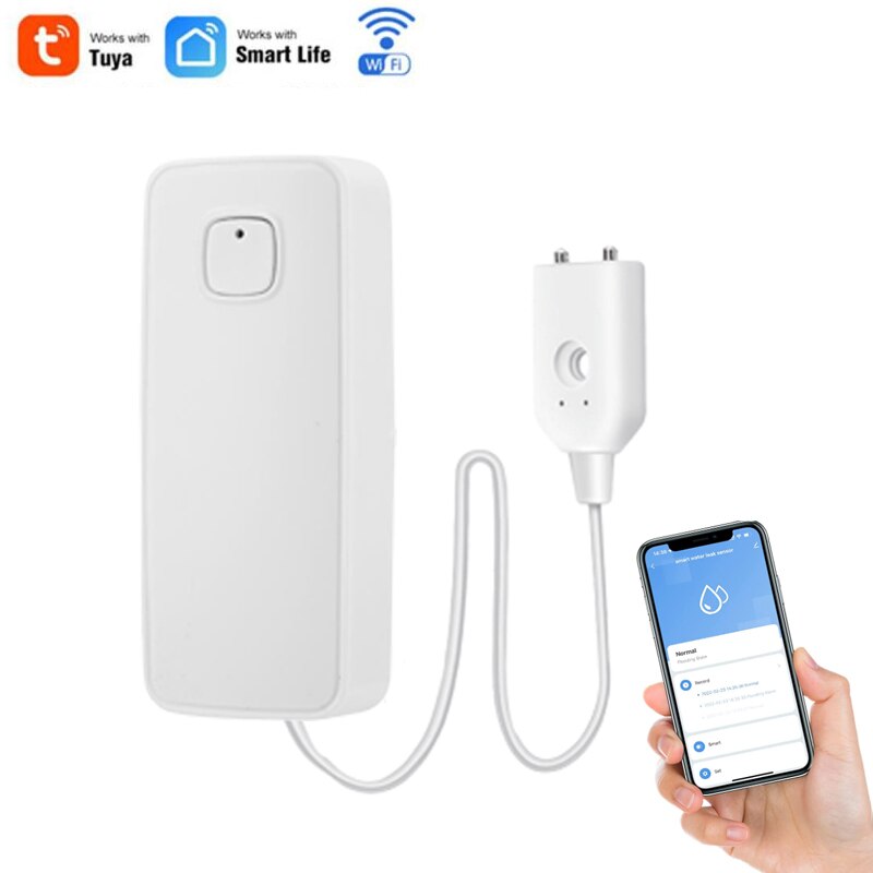 Wifi Water Detector Leakage Sensor Alarm Built in Siren Sound Tuyasmart Smart Life APP Notification Flood Alert Overflow Safety: 1pc water detector