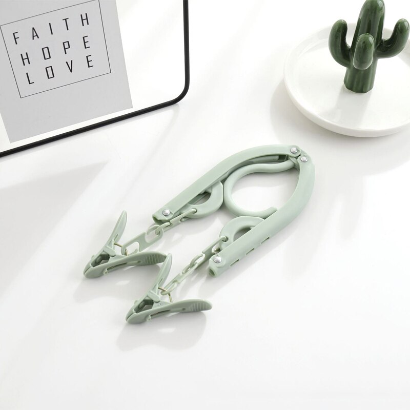 Opvouwbare Kleding Kleerhangers Reizen Hanger Magic Multi-Functionele Hangers Voor Kleding Droogrek Kledingrek Drogen Hanger: Green With Hook