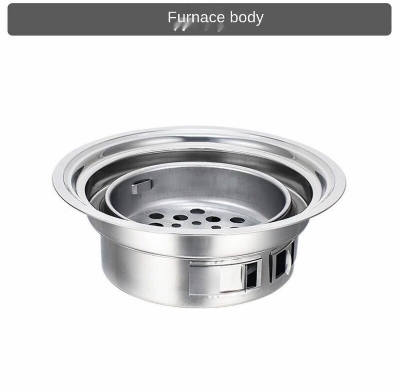 Stainless Steel Domestic Charcoal Barbecue Grill Commercial Round Non-stick Outdoor Camping Portable Charcoal Stove Kitchenware: Item A Small Size