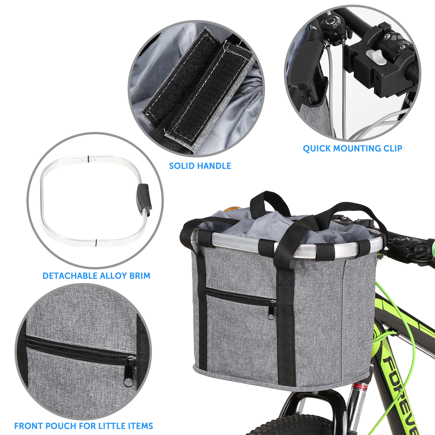 Aluminum Alloy Bicycle Basket Pouch Bike Bags Bicycle Front Bag Pet Carrier Cycling Top Tube Frame Front Carrier Bag