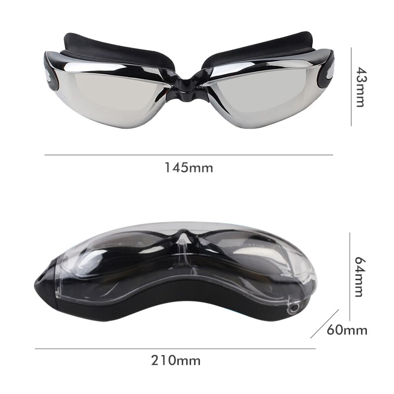 Mosodo Schwimmen Brille mit Ohrstöpsel Anti-Nebel Einstellbare Schwimmen Gläser Männer Frauen Erwachsene Silikon Brillen Optische Tauchen Gläser