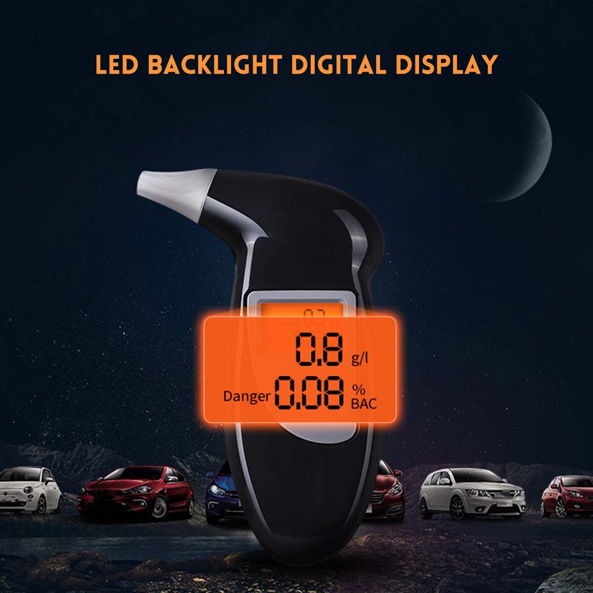 [ With 10 Mouthpieces ] Alcohol Breath Tester Breathalyzer Analyzer