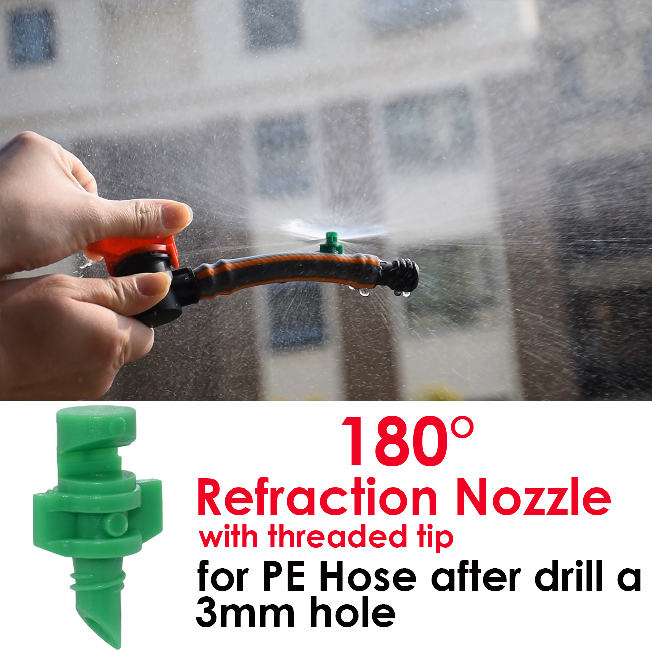 20PCS 90/180/360 Degree Angle Simple Refraction Nozzle Sprinkler Head Thread Connection Garden Tree Irrigation Mist Sprayer