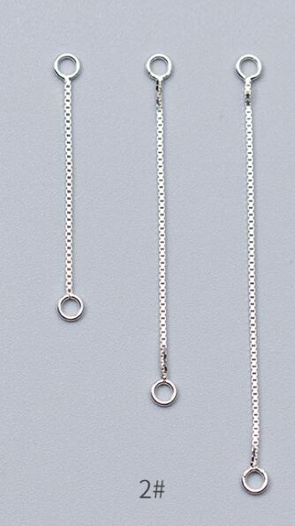 Lote de 2 unidades de pendientes de plata de ley 100% con conector de sedal, cadenas de 3cm, 4cm y 5cm de longitud, joyería DIY: 2 / 4cm 2pcs