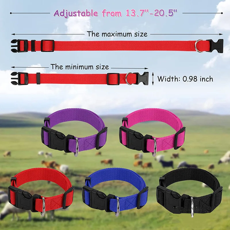 Colliers de chèvre réglables avec cloches, laisse pour chien, corde en Nylon, mouton, pâturage, cloche en cuivre, accessoires pour animaux de ferme