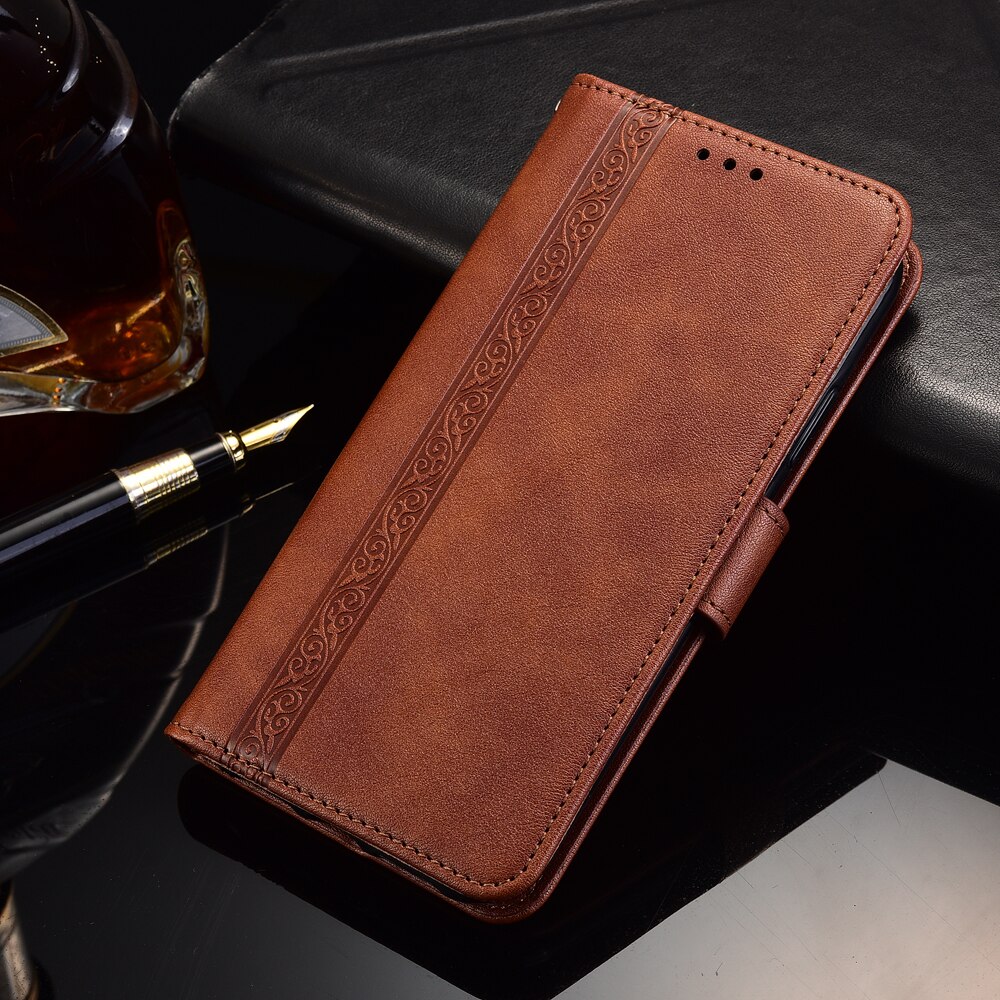 Funda de cuero con tapa para Huawei Honor 6C Pro JMM-L22, funda de libro con tapa de 5,22 pulgadas para Huawei Honor 6 C 6C Pro: MaYi--Brown