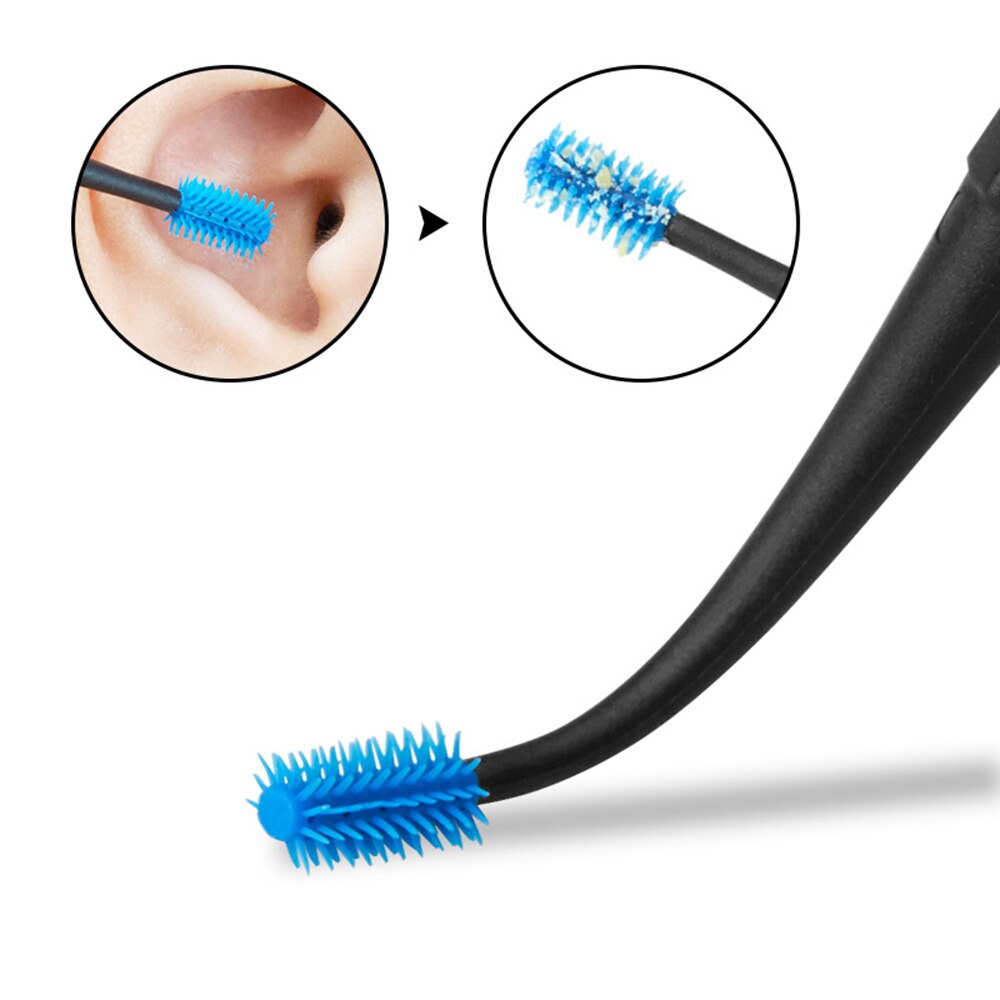 Double Head Ear Cleaner Soft Silicone Spiral Swab Ear Wax Removal Tool Remover Ear Cleaning Sticks Earpick Limpiador De Oidos