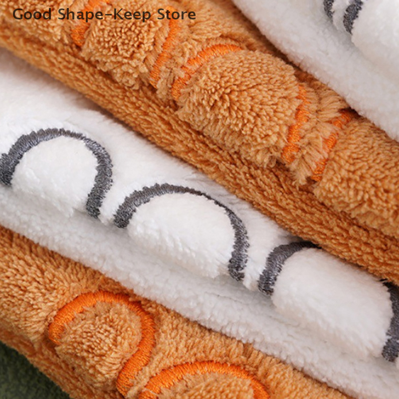Katzen-korallenfleece-fingerspitzenhandtuch, hängehandtuch zum händetrocknen, badezimmerzubehör, Super saugfähig