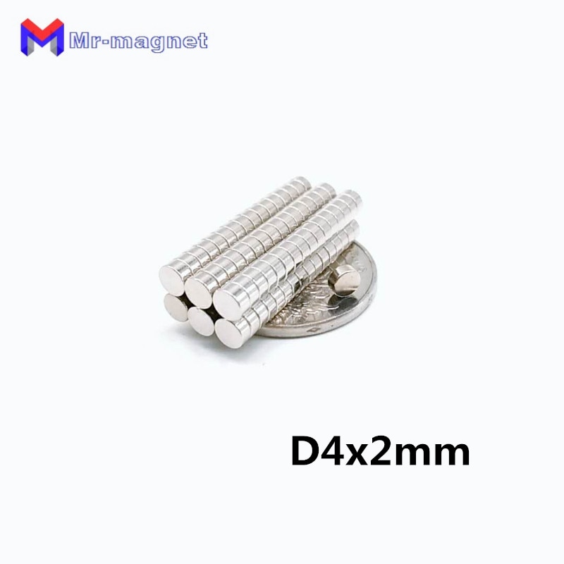 50 stuks 4x2mm magneet 4x2 Super sterke steken neo neo dymium magneten 4mm x 2mm, d4x2mm permanente magneet 4*2