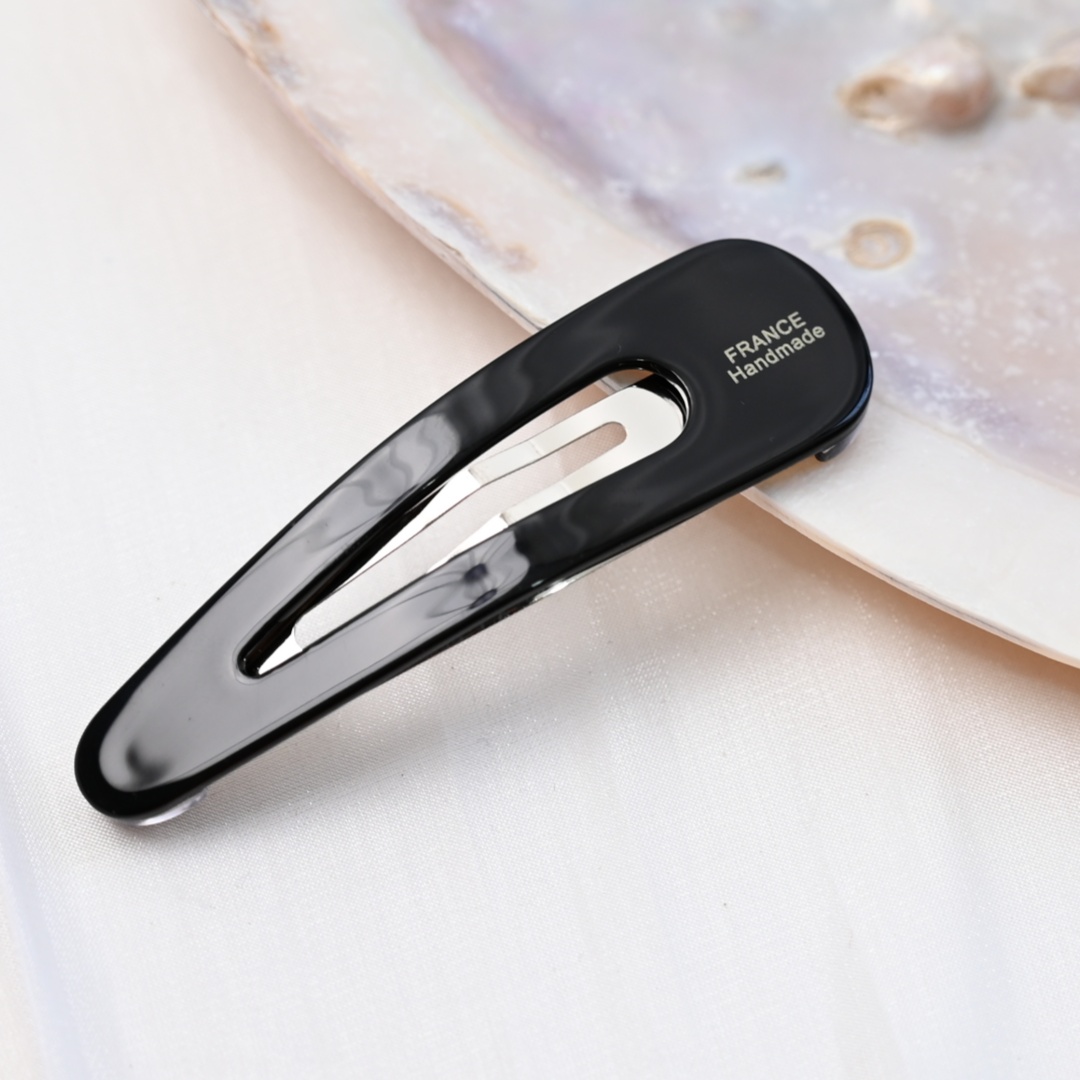 Czerwone spinki robić włosów Czarne klipsy dla dziewczynek i kobiet Acetatowe spinki robić włosów w kształcie kropli wody Akcesoria robić włosów o długości 7,3 cm: SZARY