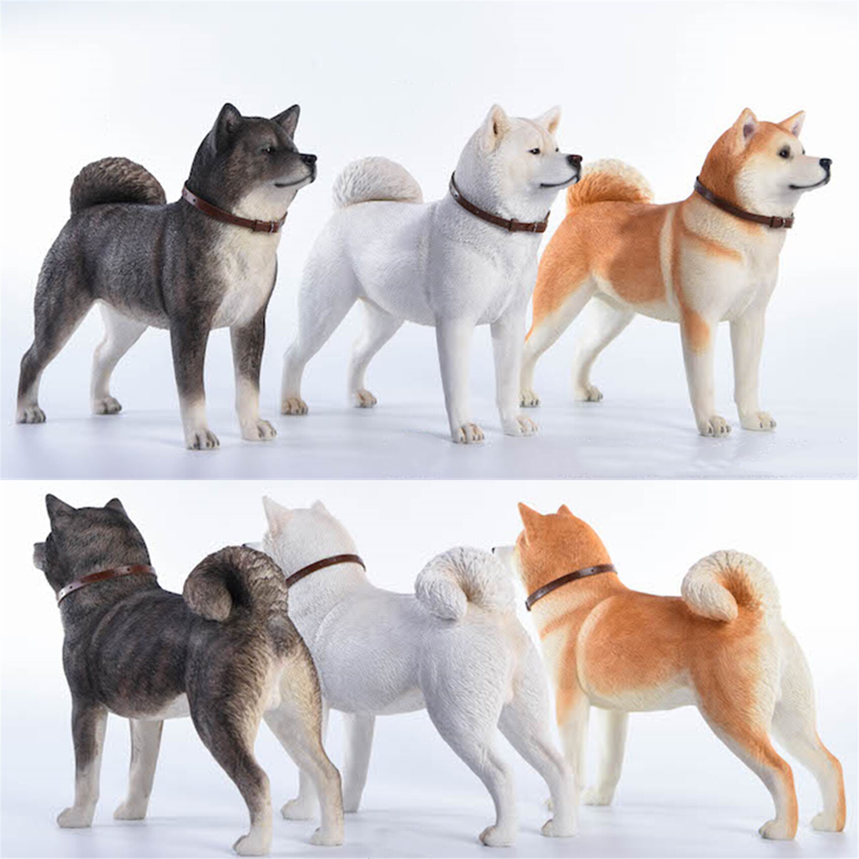 JxK 1:6 Scale Japanese Akita Dog Pet Figure Healing Figure Canidae Animal Collector Toy Resin Desktop Decoration