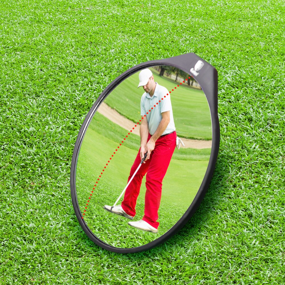 Golf Swing Mirror Portable Acrylic Stainless Steel Angle Adjustable Golf Putting Mirror Golf Tool for Beginners And Enthusiasts
