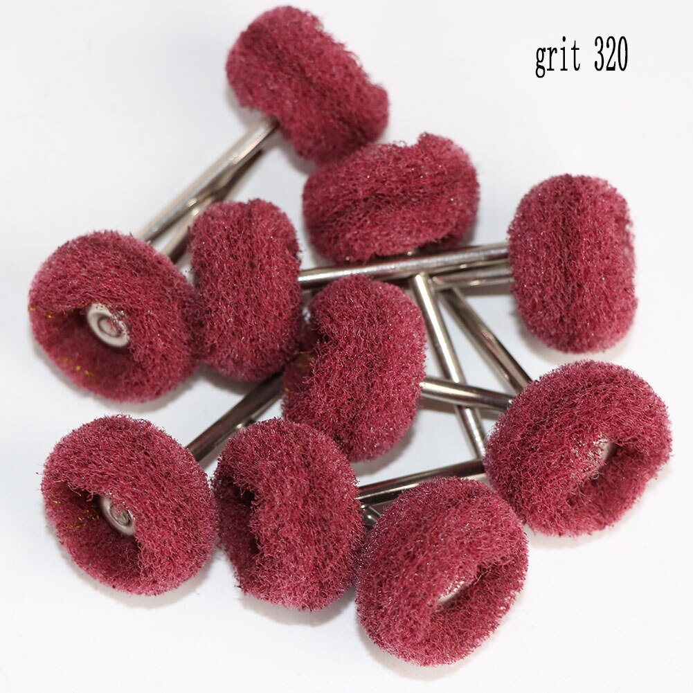 Cepillo rotativo de 1 pulgada y 10 piezas, rueda de pulido para herramientas rotativas, accesorios de fieltro de lana redonda de 25mm: 10pc red / with 3mm shank