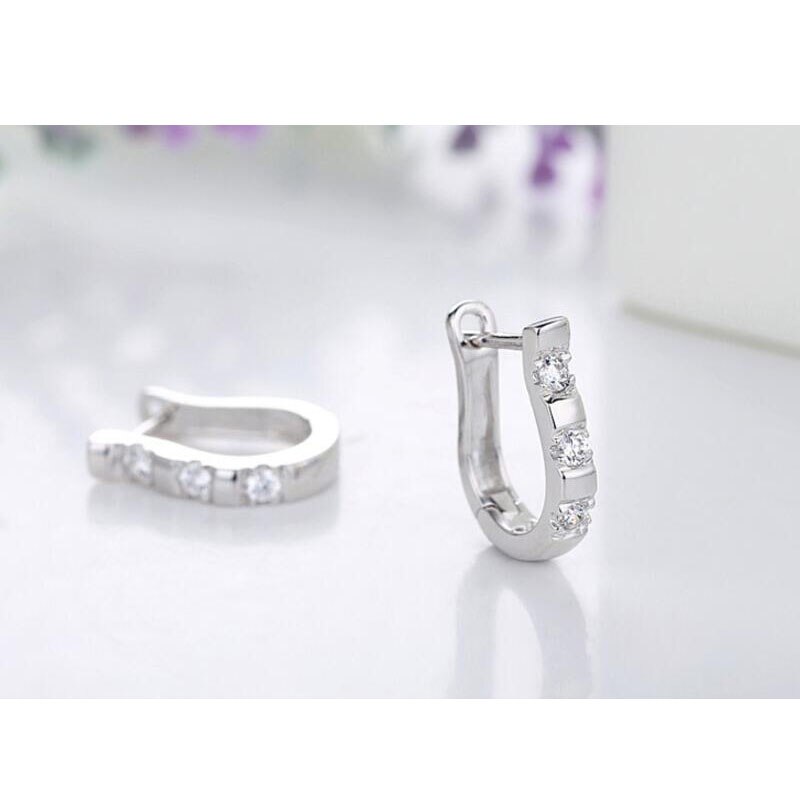 Pendientes 925 Sterling Zilveren Oorbellen Harp Zirkoon Studs Paard Schoen Oorbellen Voor Vrouwen oorbellen boucle d' oreille